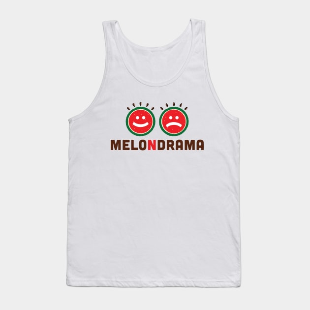 The Best Summer Collection with Funny Melodrama Expression with Drama Faces in the Shape of Watermelon. Tank Top by GeeTee